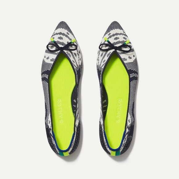 Rothy's Botanical Navy Bow Point - Size 7.5 - Picture 1 of 5